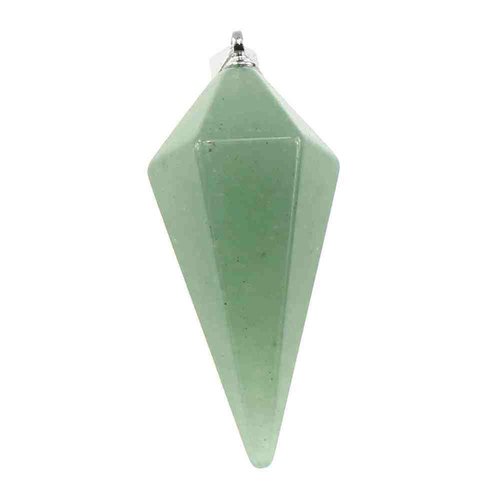 1 pendule / pendentif en aventurine verte - cône hexagonal - 6 facettes (pp-avv07)