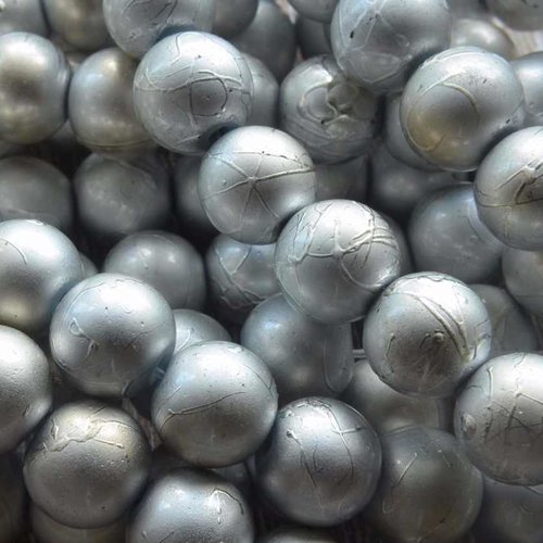 30 perles en verre filé - 4 mm - gris argenté - drawbench - verre tréfilé (pfd04a)