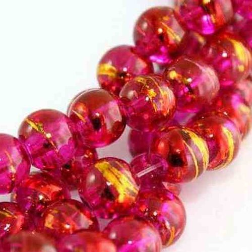 20 perles de verre 8 mm environ rose marbré Perles Nouveau Beads 2586 k2 