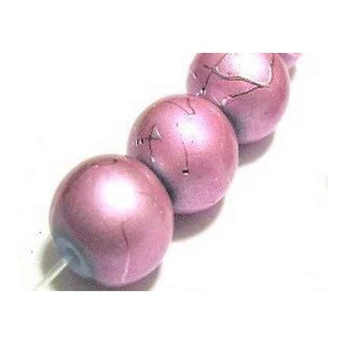 10 perles en verre filé - 6 mm - rose - drawbench - verre tréfilé (pfd06ro)