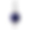 1 pendule / pendentif en lapis-lazuli - séphoroton - boule - avec chaîne argentée (pp-ll01)