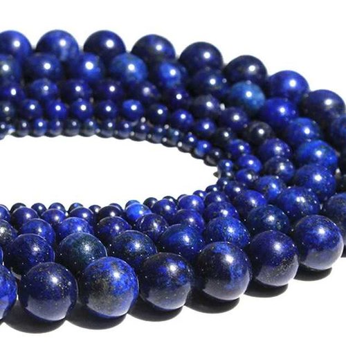 10 perles lapis-lazuli - 4 mm - bleu azur - pierres gemmes - rondes (llp04-1)