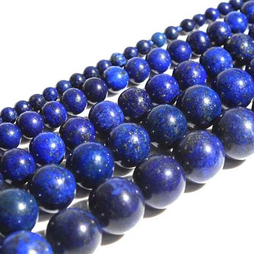 10 perles lapis-lazuli - 6 mm - bleu azur - pierres gemmes - rondes (llp06-1)