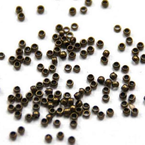 100 perles à écraser - 1.5 mm - bronzé - perles de serrage - à sertir (pae1.5ba)