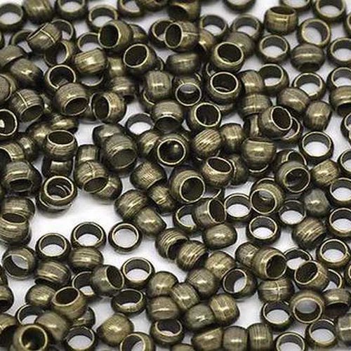 100 perles à écraser - 2 mm - bronzé ancien - perles de serrage - à sertir (pae02ba)