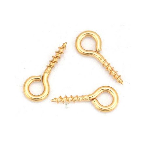 10 pitons à vis - acier inoxydable 304 inox - 10 x 4 mm - doré - vis à oeil - bélières - tiges à vis - à visser (belv10in-d)