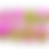 10 perles en verre craquelé - 10 mm - bicolores - rose / vert citron - perles craquelées - rondes (pcv10brov)