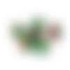 10 perles en verre craquelé - 10 mm - bicolores - vert / orange - perles craquelées - rondes (pcv10bvo)