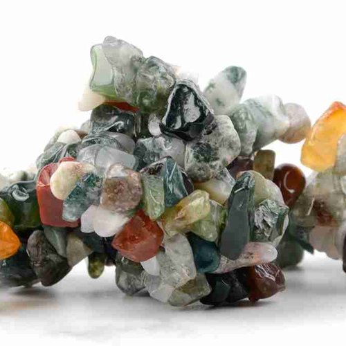 20 perles chips agate indienne - 5 - 8 mm - très colorées - pierres gemmes (agich-2 )