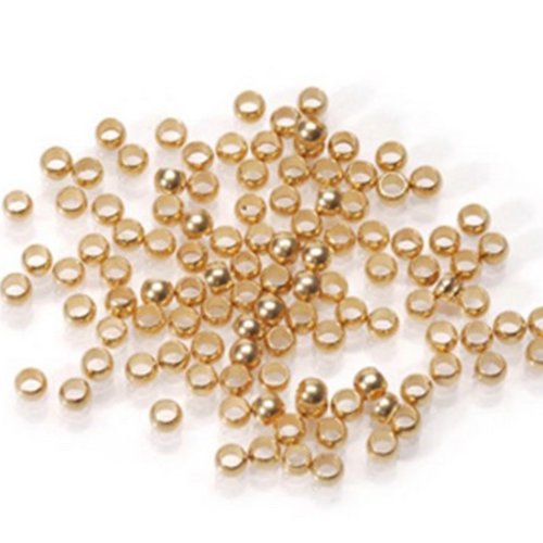 100 perles à écraser - 2.5 mm - doré - perles de serrage - à sertir (pae2.5d)