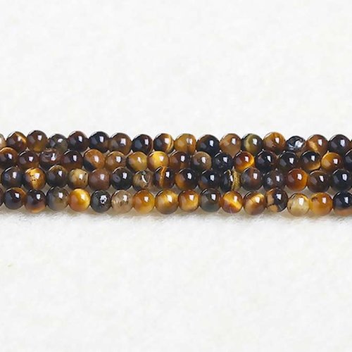 10 perles oeil de tigre - 4 mm - pierres gemmes - rondes (otp04-1)