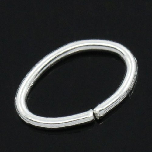 100 anneaux ovales - 5 x 4 mm - argenté - ouverts - anneaux de jonction (aoo05a)