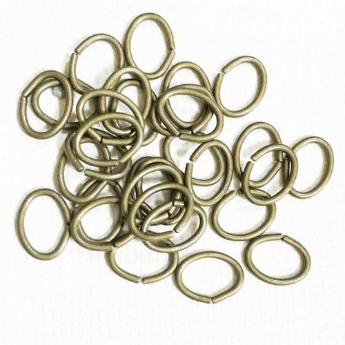 100 anneaux ovales - 5 x 4 mm - bronzé ancien - ouverts - anneaux de jonction (aoo05ba)