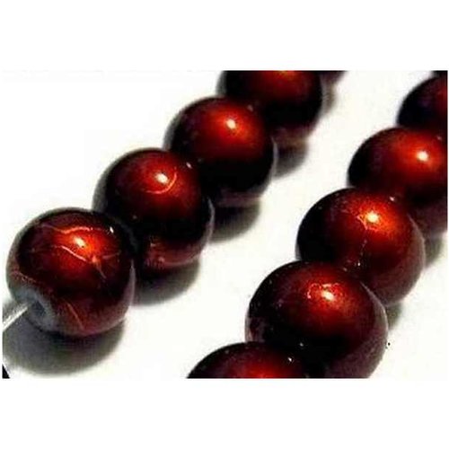 30 perles en verre filé - 4 mm - rouge bordeaux - drawbench - verre tréfilé (pfd04rb)