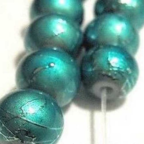 30 perles en verre filé - 4 mm - turquoise - drawbench - verre tréfilé (pfd04tqu)
