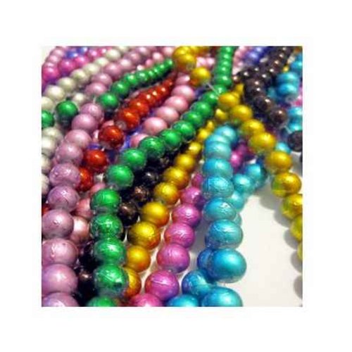 30 perles en verre filé - 4 mm - couleurs mixtes (multicolore) - drawbench -. verre filé (pfd04mx)