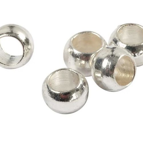 50 perles à écraser - 4 mm - argenté - perles de serrage - à sertir (pae04a)
