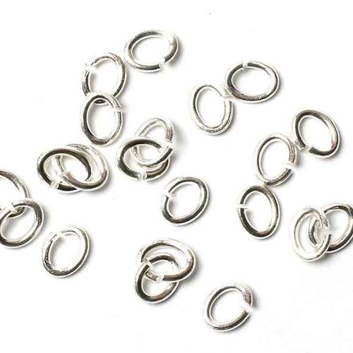 100 anneaux ovales - 6 x 4.5 mm - bronzé ancien - ouverts - anneaux de jonction  (aoo06ba)