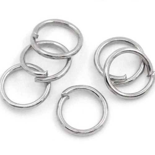 100 anneaux simples ouverts - 8 mm - argent mat - anneaux de jonction - ronds (aro08am)