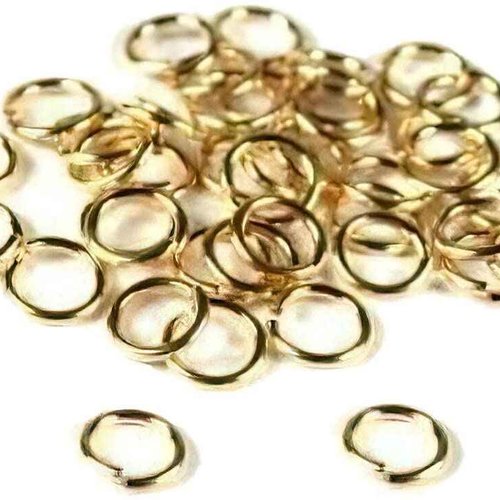 50 anneaux simples ouverts - 8 mm - doré - anneaux de jonction - ronds (aro08d)