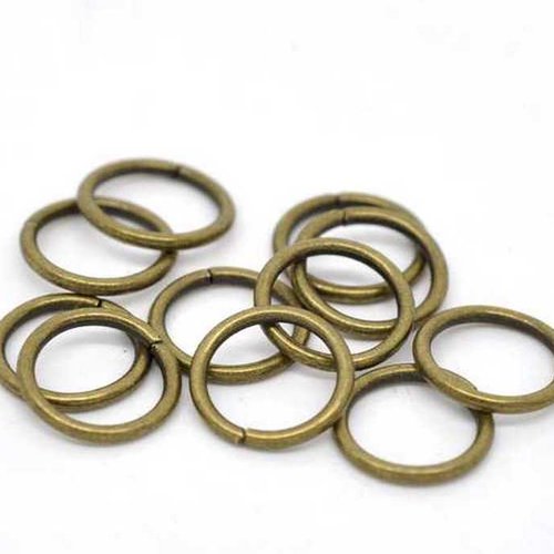 50 anneaux simples ouverts - 10 mm - bronzé ancien - anneaux de jonction - ronds (aro10ba)