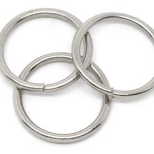 10 anneaux simples ouverts - 16 mm - argent mat - anneaux de jonction - ronds (aro16am)
