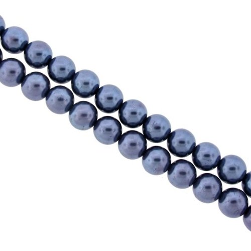 50 perles nacrées en verre - 3 mm - gris foncé (pnv03gr)