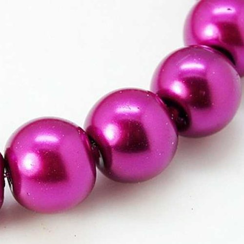 10 perles nacrées en verre - 6 mm - violet pourpre - prune (pnv06pp)