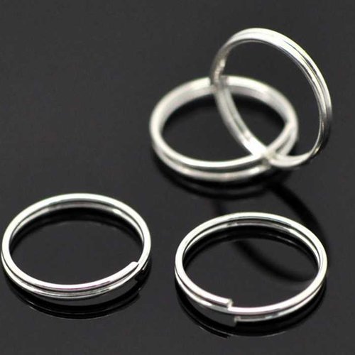 20 anneaux doubles ouverts - 14 mm - argenté - anneaux de jonction - ronds(ado14a)