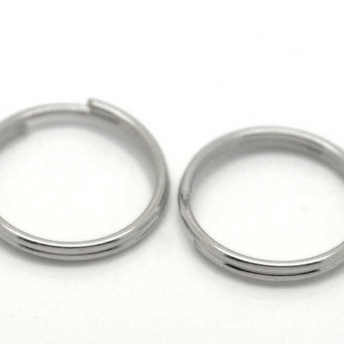 20 anneaux doubles ouverts - 16 mm - argent mat - anneaux de jonction - ronds (ado16am)