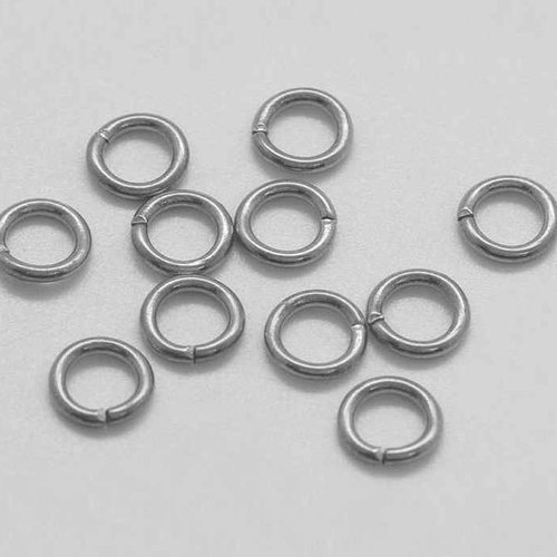 100 anneaux simples ouverts - 5 mm - argent mat - anneaux de jonction - ronds (aro05am)