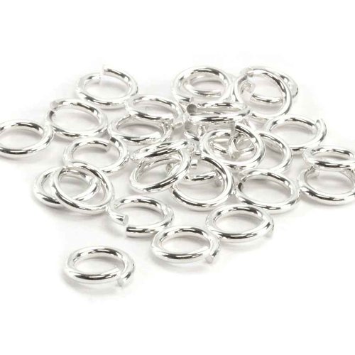 100 anneaux simples ouverts - 7 mm - argenté - anneaux de jonction - ronds (aro07a)