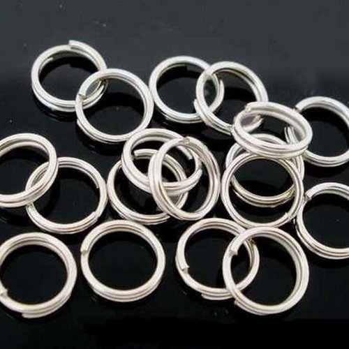 100 anneaux doubles ouverts - 5 mm - argent mat - anneaux de jonction - ronds (ado05am)
