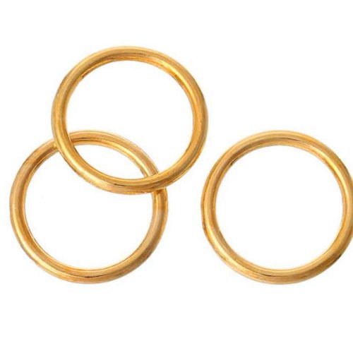 5 anneaux fermés - 16 mm - doré - connecteurs fermés - simples - ronds (acf16d)
