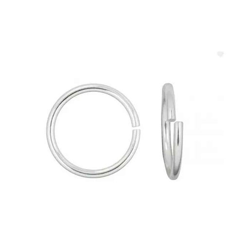 10 anneaux simples ouverts - 14 mm - argenté - anneaux de jonction - ronds (aro14a)