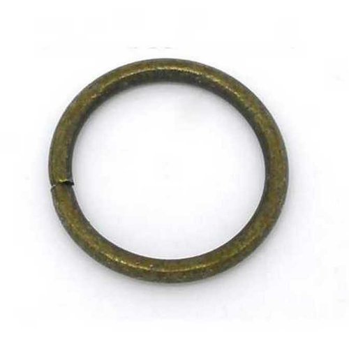 10 anneaux simples ouverts - 14 mm - couleur bronze vieilli - anneaux de jonction - ronds (aro14ba)