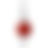 1 pendule / pendentif en agate rouge - séphoroton - boule - avec chaîne argentée (pp-agr01)
