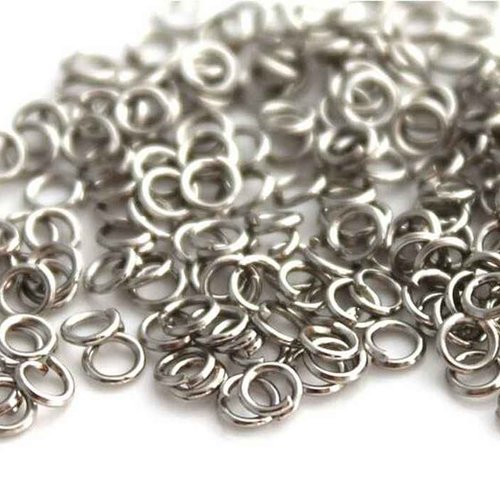 100 anneaux simples ouverts - 4 mm - argent mat - anneaux de jonction - ronds (aro04am)