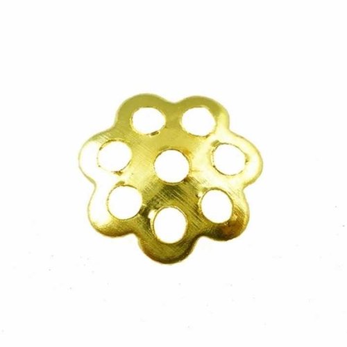 20 coupelles de perles - 6 mm - doré - calottes - fleur ronde (cpr06d)