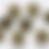 10 coupelles de perles - 5 mm - bronze vieilli - calottes - pentagone - fleur antique (cpp05ba)