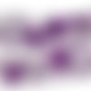10 perles en verre craquelé - 8 mm - bicolores pourpre violet / transparent - perles craquelées - rondes (pcv08bpc)