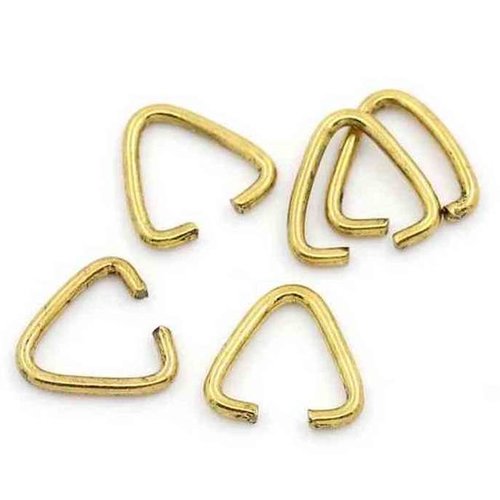 50 anneaux connecteurs triangles - 9 x 6 mm - doré - ouverts - anneaux de jonction (atr09d)