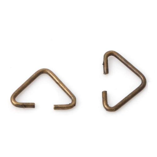 50 anneaux connecteurs triangles - 9 x 6 mm - couleur bronze vieilli - ouverts - anneaux de jonction (atr09ba)