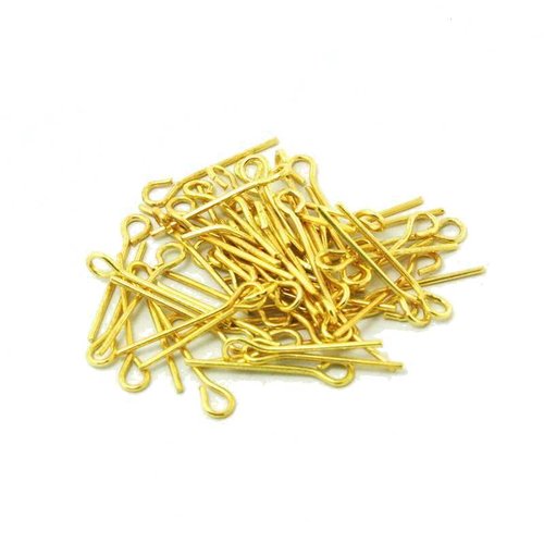 100 tiges à oeil - 14 mm - doré - clous à oeil - tiges à tête ronde - clous-tiges (cttr14d)