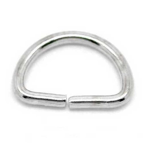 20 anneaux connecteurs demi-cercle - 13 x 9 mm - couleur argent mat - ouverts - anneaux de jonction demi-lune (adc13am)