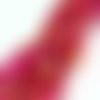 10 perles en verre tréfilé - 4 mm - multicolores fuchsia / doré / rouge - drawbench - verre filé (pfd04fd)