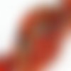 20 perles en verre tréfilé - 4 mm - multicolores orange ambre / bleu / doré - drawbench - verre filé (pfd04obd)