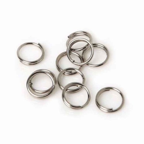 100 anneaux doubles ouverts - 6 mm - couleur argent mat - anneaux de jonction - ronds (ado06am)