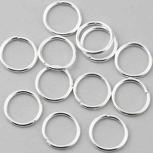 50 anneaux simples ouverts - 9 mm - argenté - anneaux de jonction - ronds (aro09a)