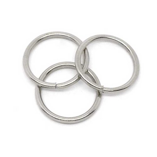 10 anneaux simples ouverts - 16 mm - couleur argent mat - anneaux de jonction - ronds (aro16am)